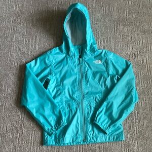 Northface girls teal rain jacket sz M (10-12)